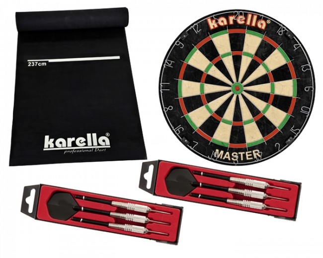 Dartboard Karella Set mit + ST-1 Dartmatte 2 Set